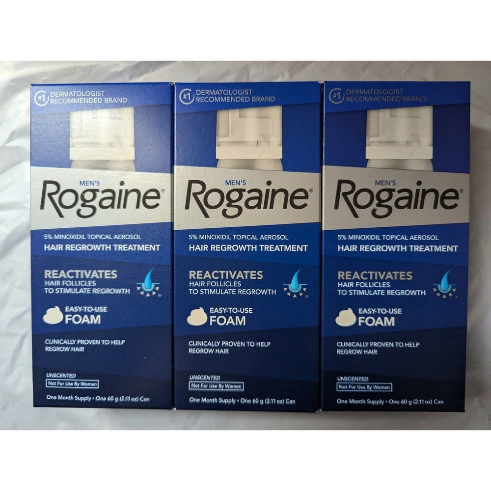 [3 PACK] 1 MONTH Supply (3 Months Total) of Rogaine Minoxidil Foam